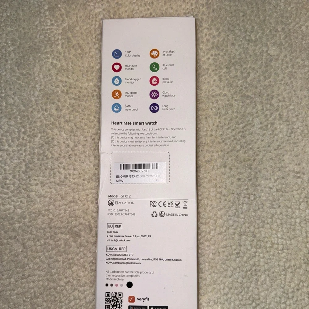 VeryFit Smart Watch with Fitness Tracking, Unsex